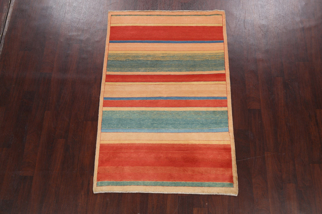 Contemporary Gabbeh Kashkoli Oriental Area Rug 4x6