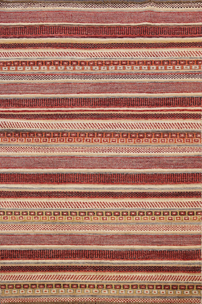 Contemporary Gabbeh Kashkoli Oriental Area Rug 4x6