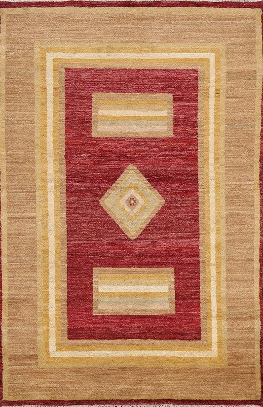 Geometric Gabbeh Kashkoli Oriental Area Rug 4x6