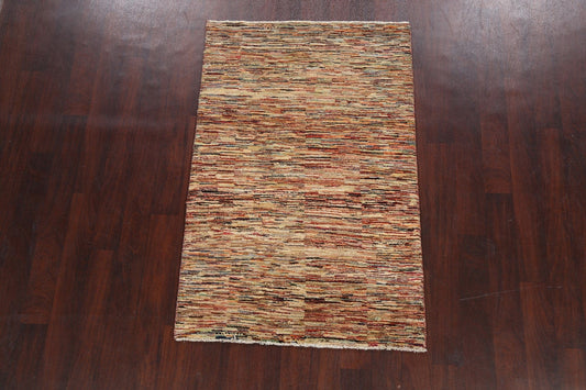 Contemporary Abstract Gabbeh Kashkoli Oriental Area Rug 4x5