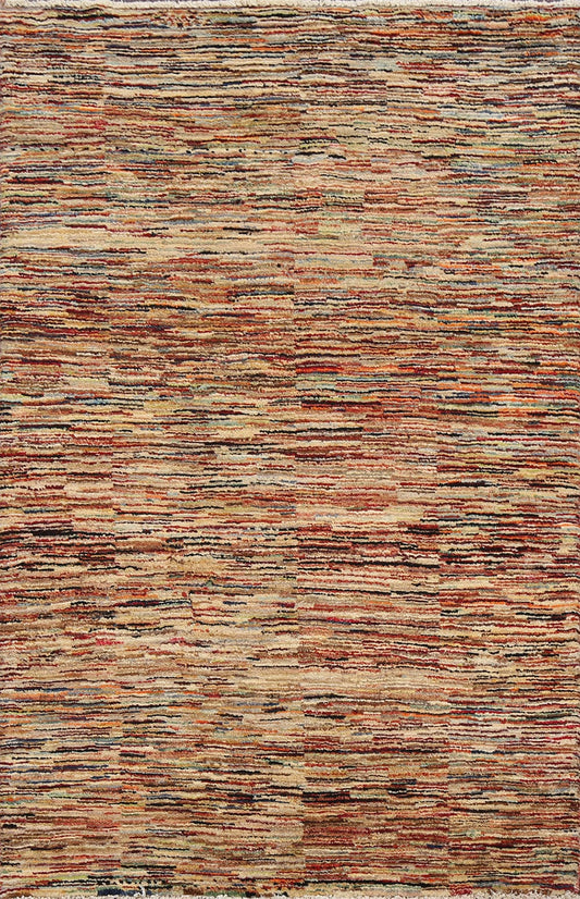 Contemporary Abstract Gabbeh Kashkoli Oriental Area Rug 4x5