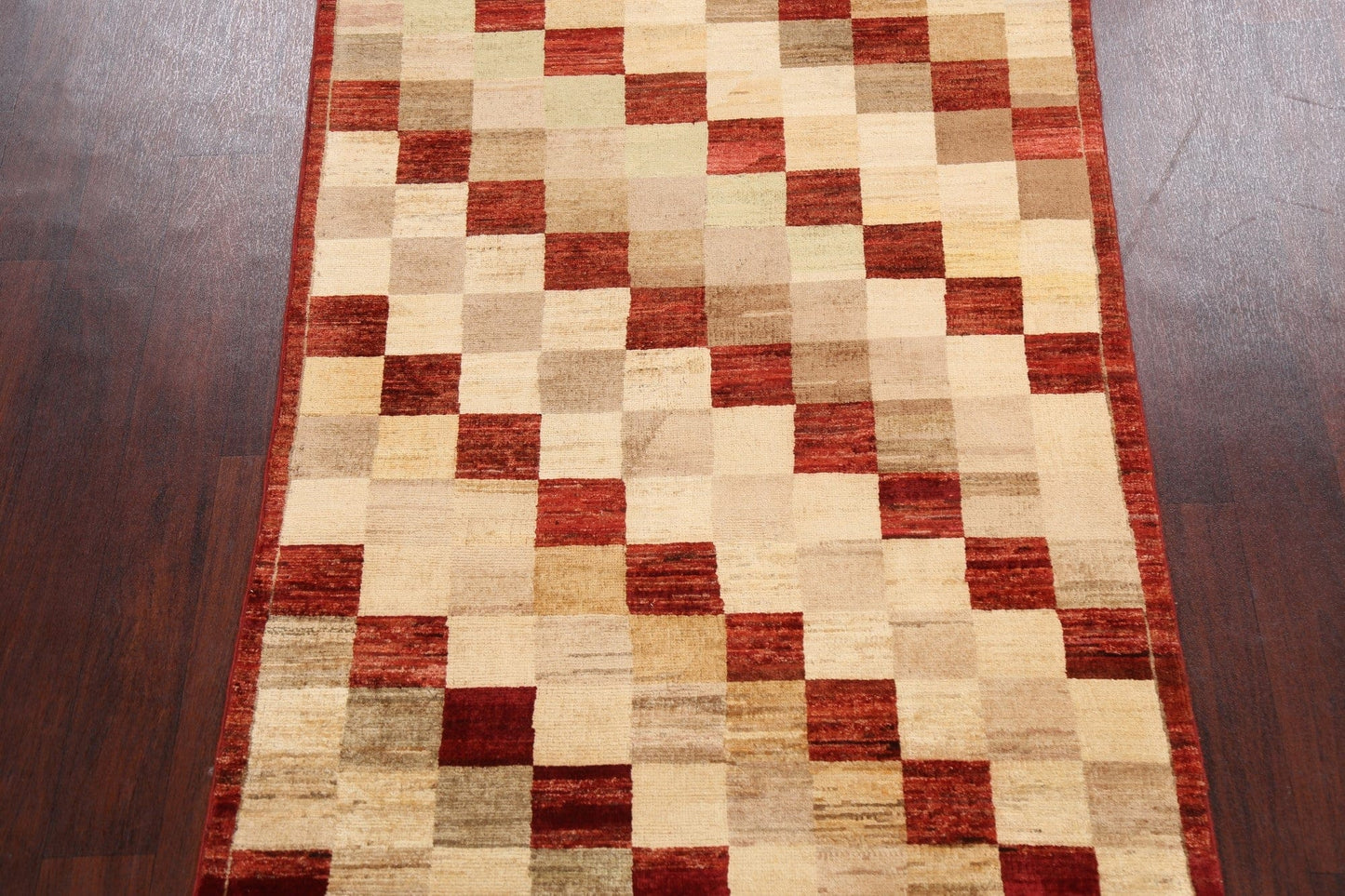 Checkered Modern Gabbeh Kashkoli Oriental Area Rug 4x6