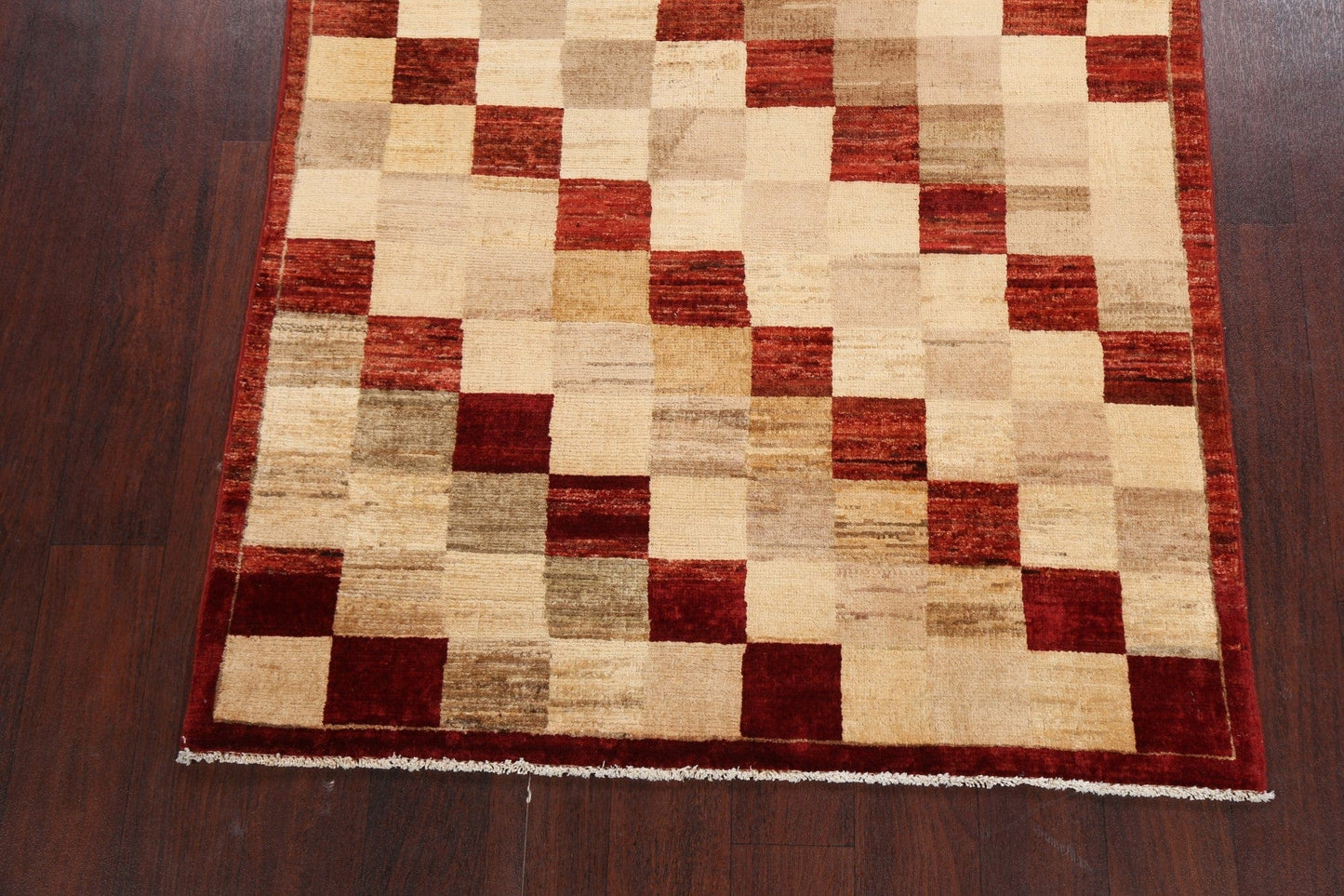 Checkered Modern Gabbeh Kashkoli Oriental Area Rug 4x6