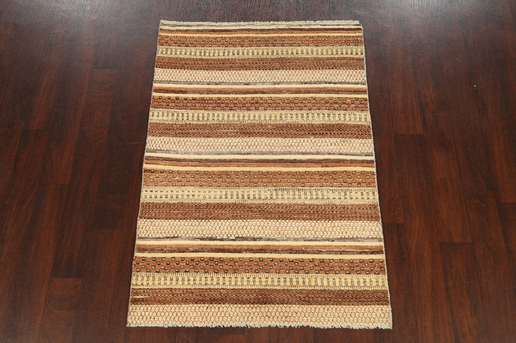 Contemporary Gabbeh Kashkoli Oriental Area Rug 3x5