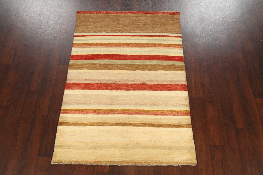 Stripe Modern Gabbeh Kashkoli Oriental Area Rug 4x6