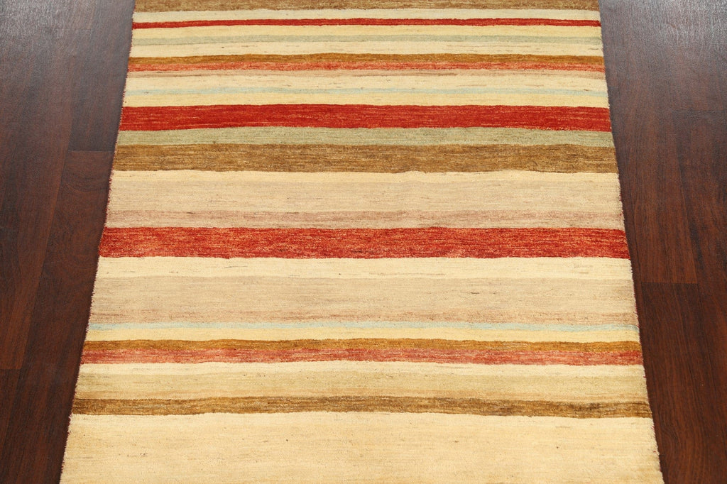 Stripe Modern Gabbeh Kashkoli Oriental Area Rug 4x6