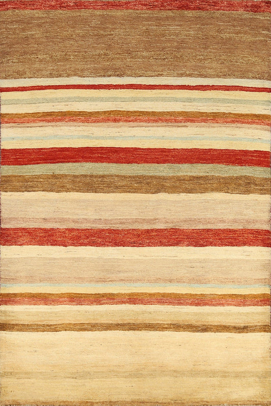 Stripe Modern Gabbeh Kashkoli Oriental Area Rug 4x6