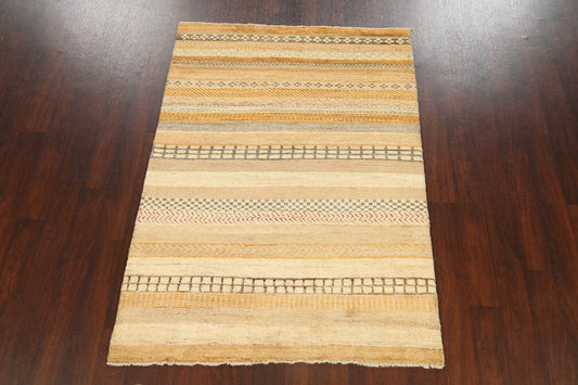 Contemporary Gabbeh Kashkoli Oriental Area Rug 4x6