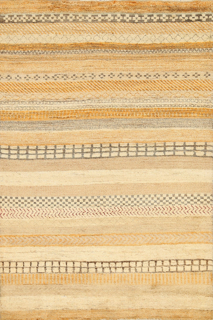 Contemporary Gabbeh Kashkoli Oriental Area Rug 4x6