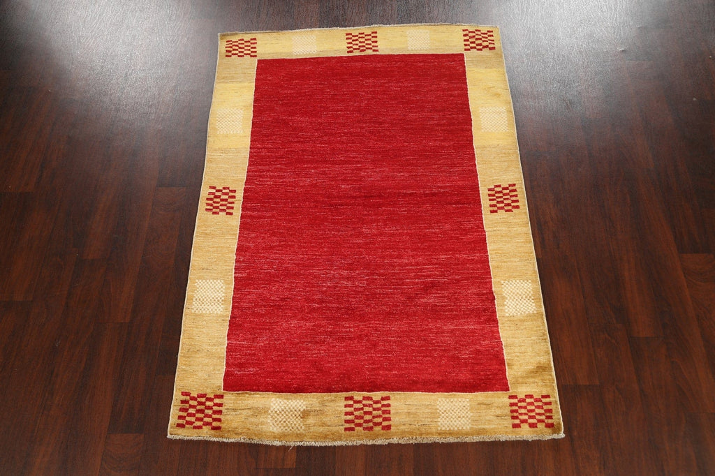 Contemporary Gabbeh Kashkoli Oriental Area Rug 4x6