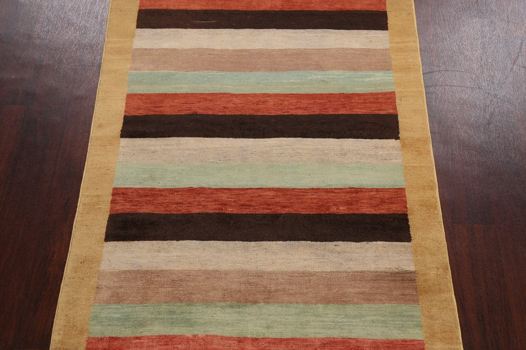 Stripe Contemporary Gabbeh Kashkoli Oriental Area Rug 4x6