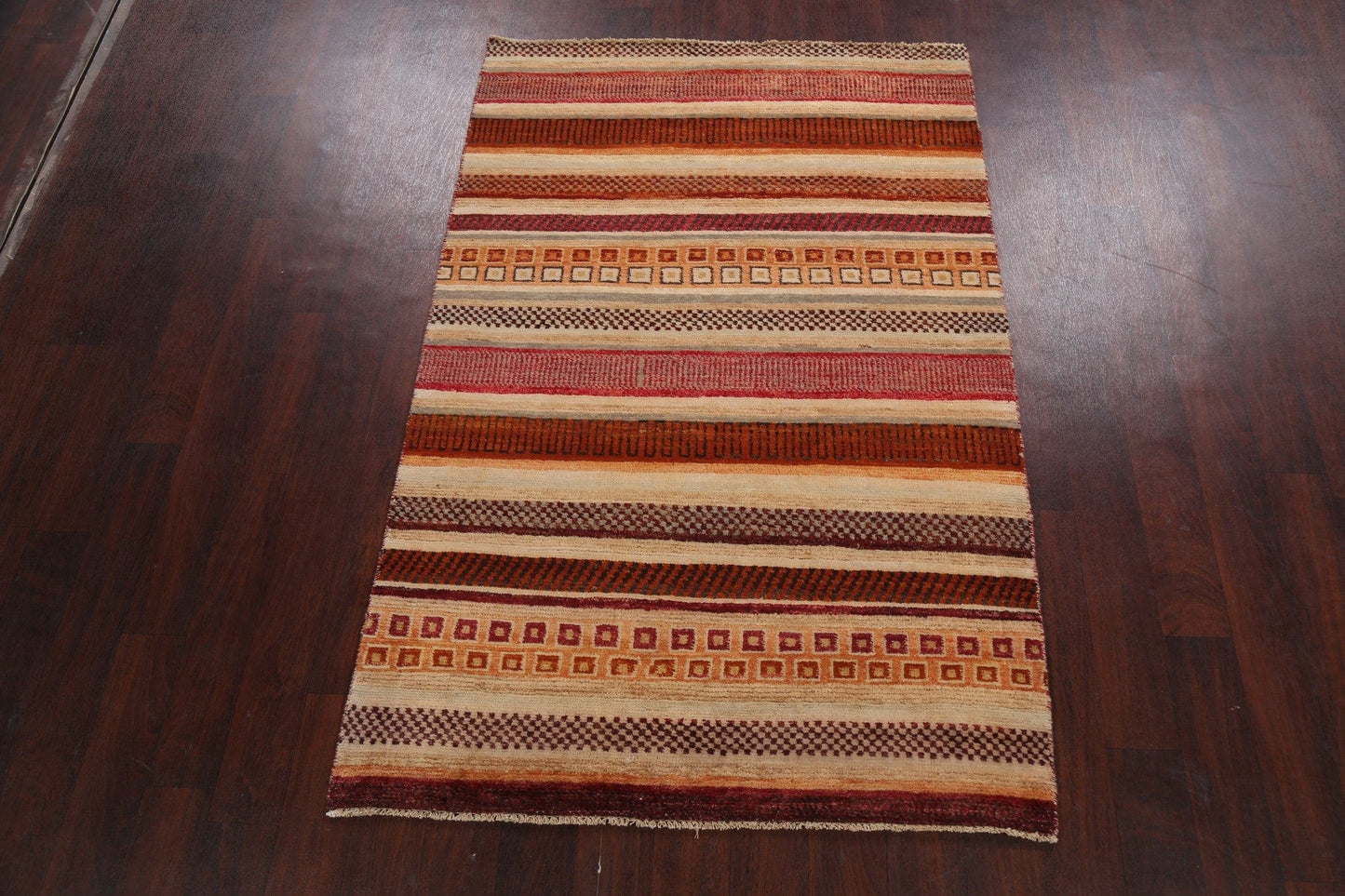 Stripe Modern Gabbeh Kashkoli Oriental Area Rug 4x6