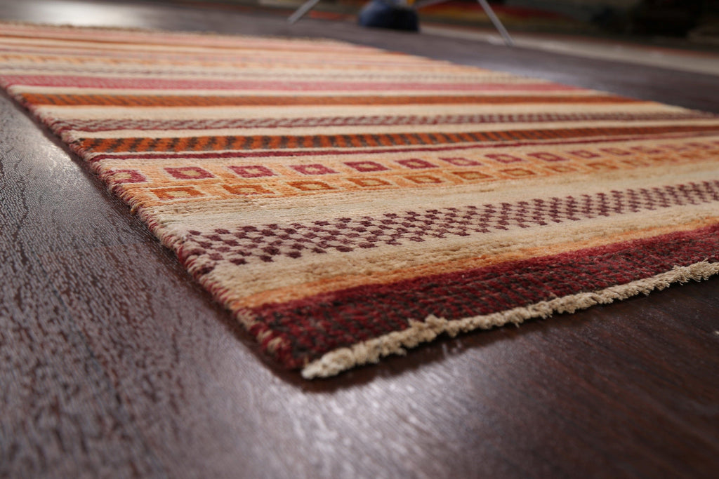 Stripe Modern Gabbeh Kashkoli Oriental Area Rug 4x6