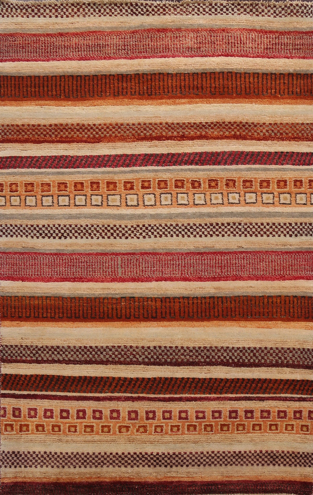 Stripe Modern Gabbeh Kashkoli Oriental Area Rug 4x6