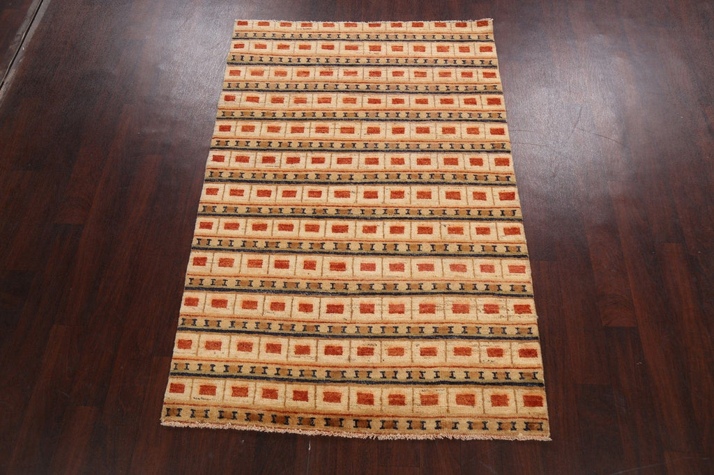 Contemporary Gabbeh Kashkoli Oriental Area Rug 4x6