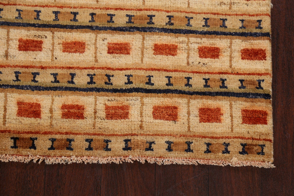 Contemporary Gabbeh Kashkoli Oriental Area Rug 4x6