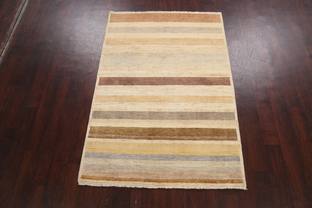 Stripe Modern Gabbeh Kashkoli Oriental Area Rug 4x6