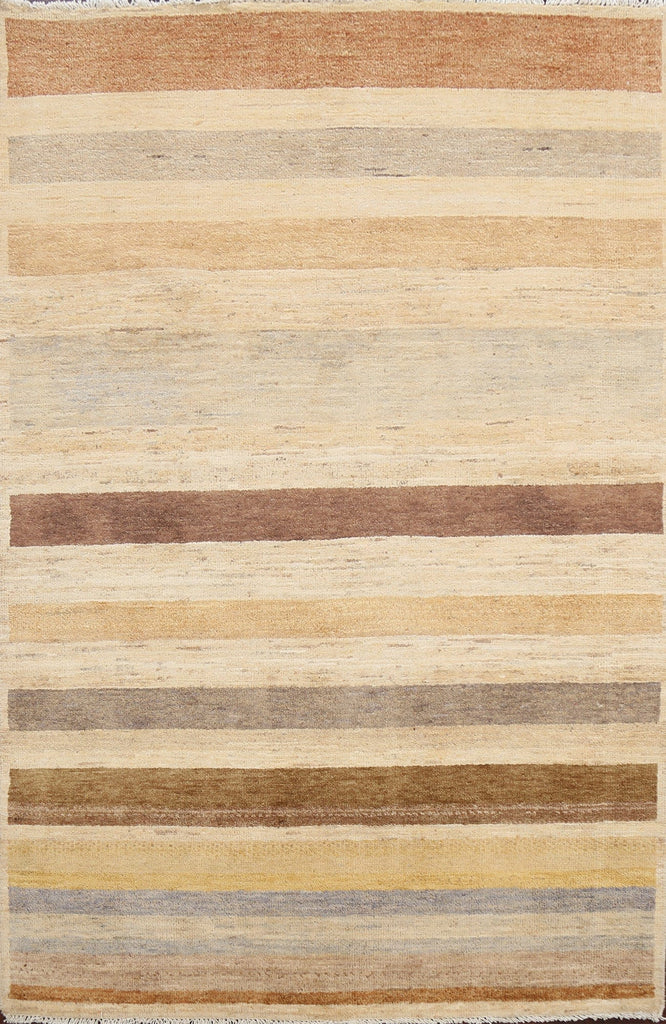 Stripe Modern Gabbeh Kashkoli Oriental Area Rug 4x6