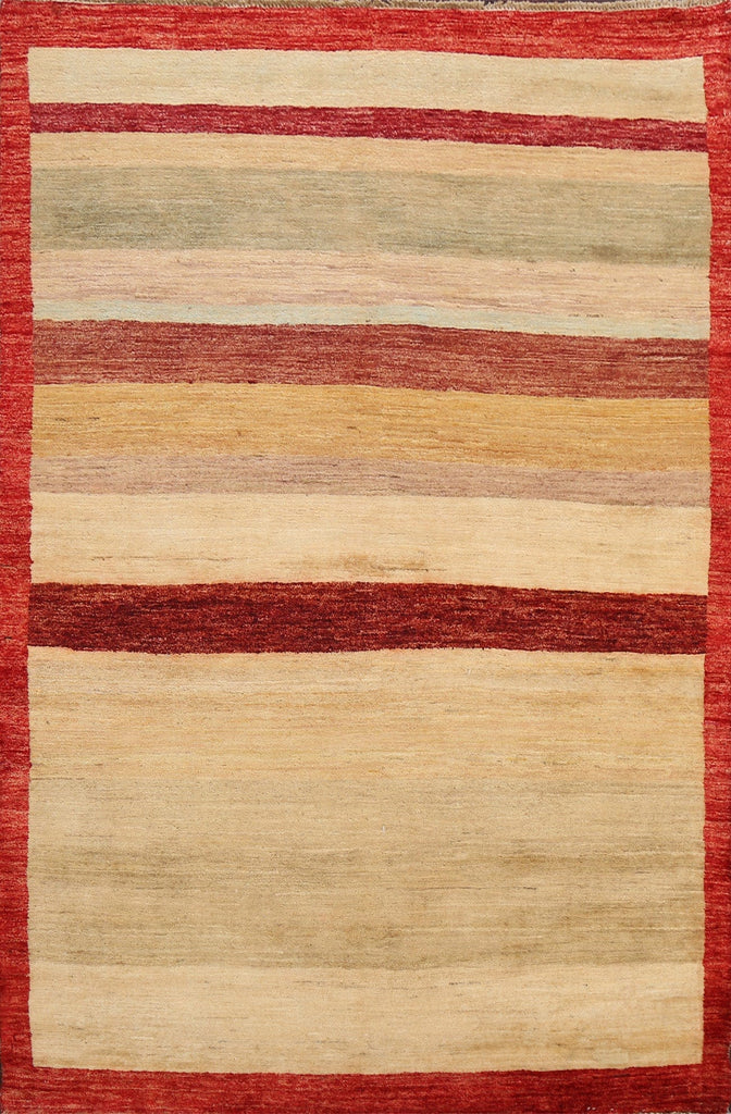 Contemporary Gabbeh Kashkoli Oriental Area Rug 4x6