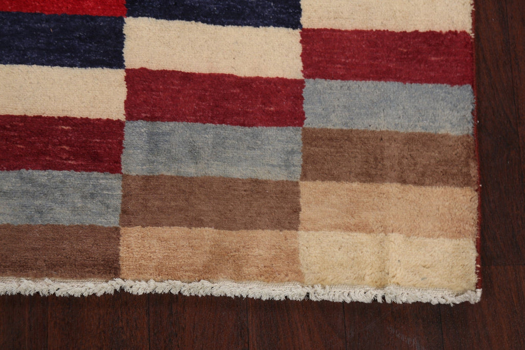 Contemporary Gabbeh Kashkoli Oriental Area Rug 4x6