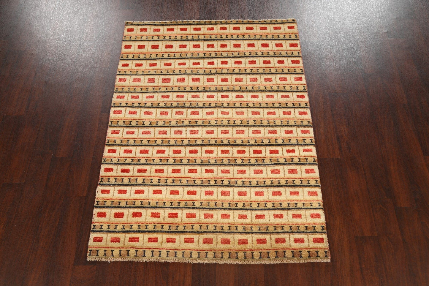 Contemporary Gabbeh Kashkoli Oriental Area Rug 4x6