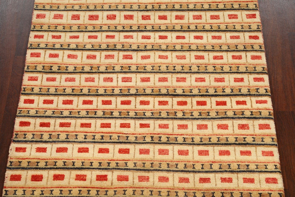 Contemporary Gabbeh Kashkoli Oriental Area Rug 4x6