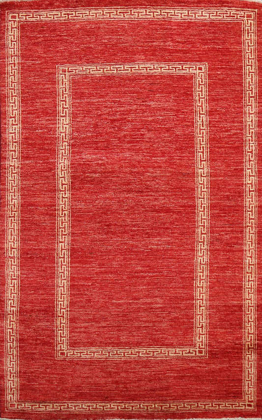 Contemporary Gabbeh Kashkoli Oriental Area Rug 4x6