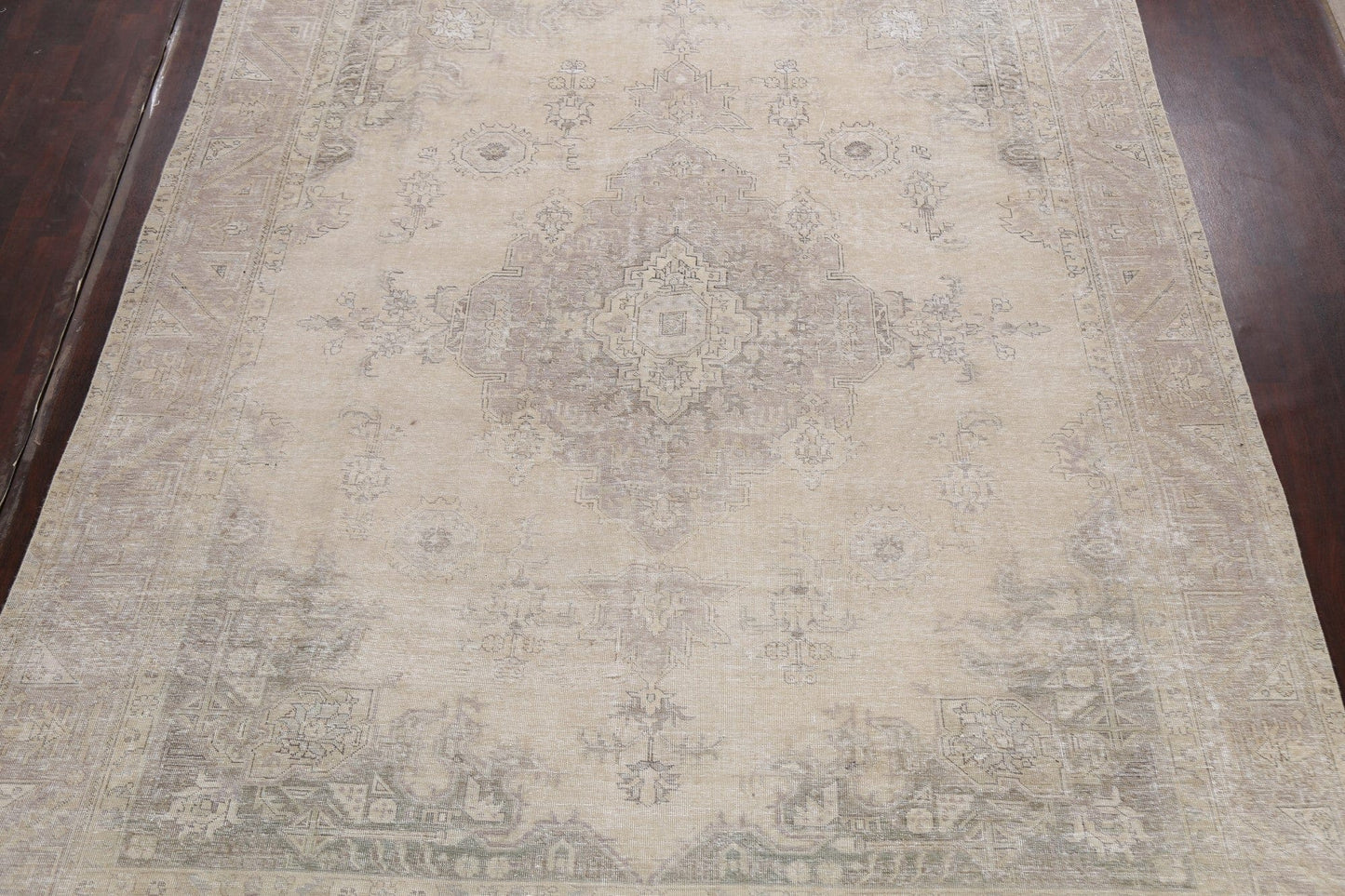 Muted Distressed Tabriz Persian Area Rug 10x13