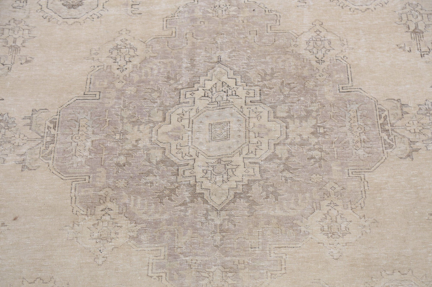 Muted Distressed Tabriz Persian Area Rug 10x13