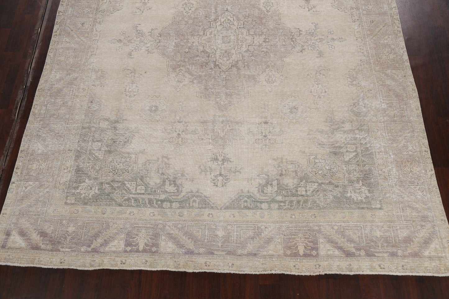 Muted Distressed Tabriz Persian Area Rug 10x13