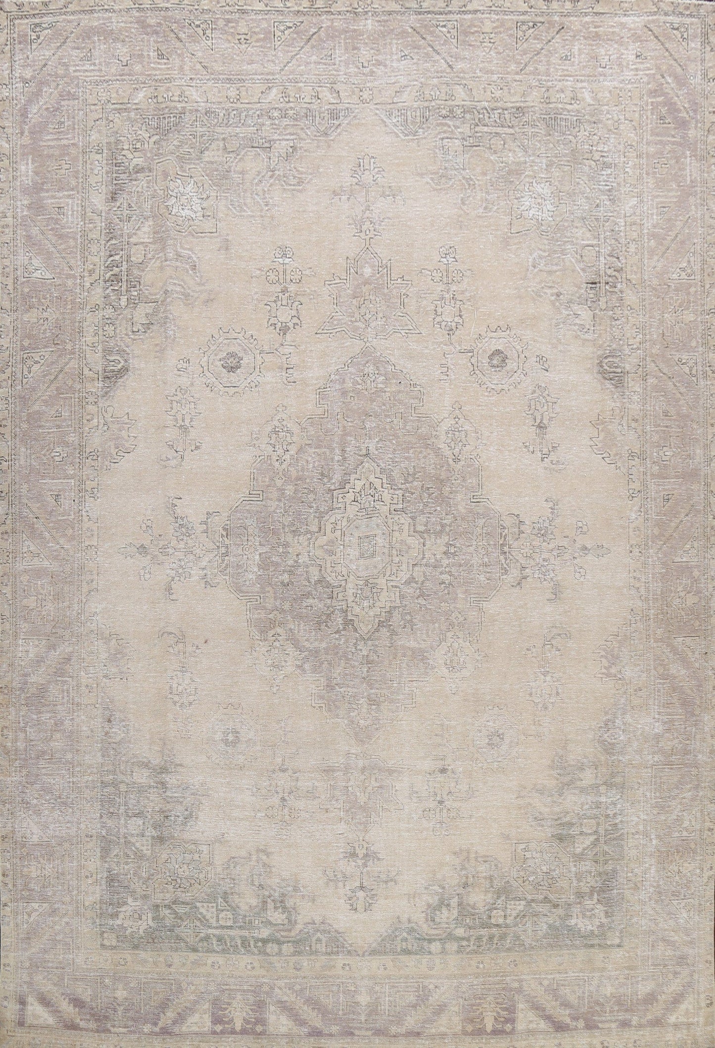 Muted Distressed Tabriz Persian Area Rug 10x13