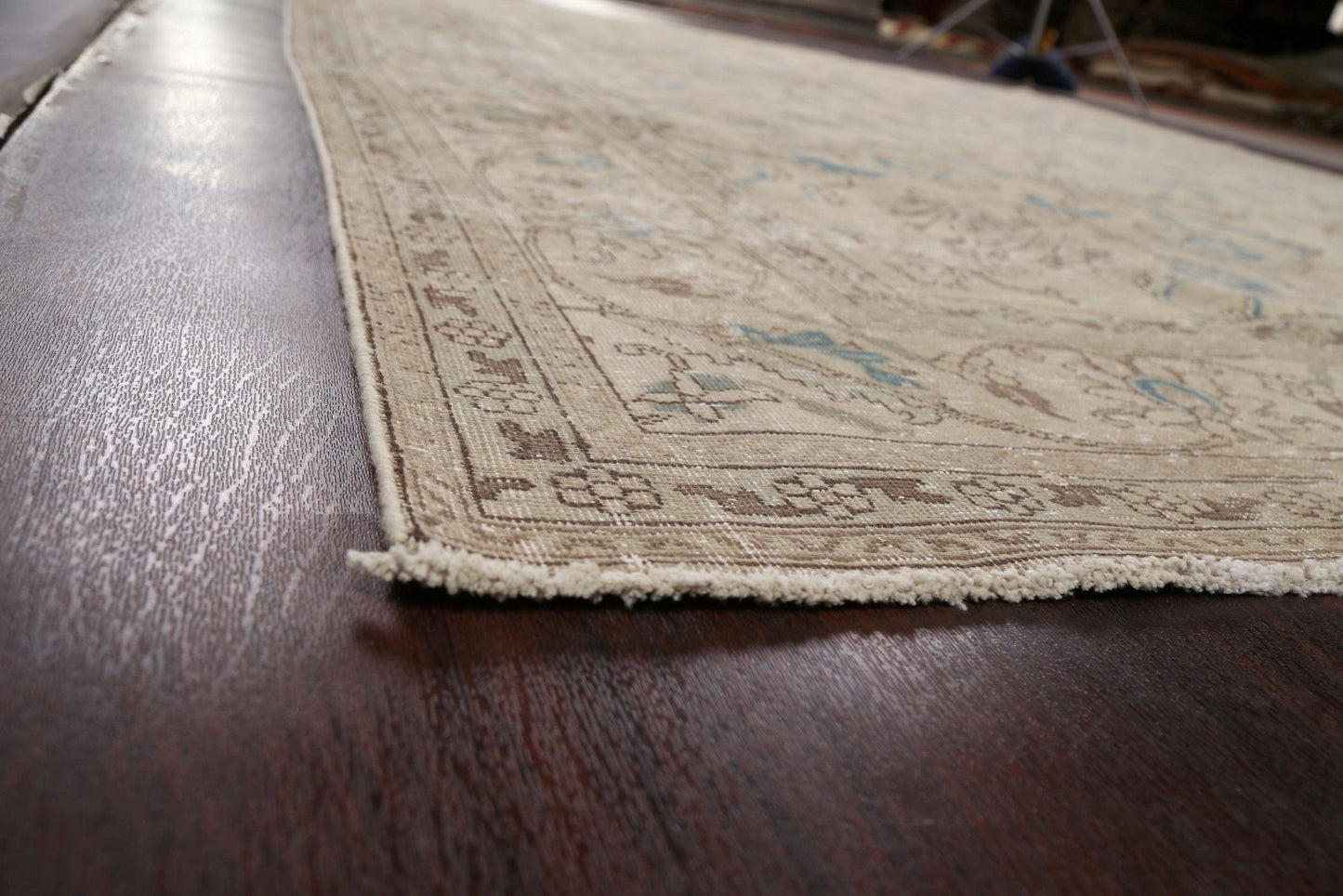 Muted Distressed Floral Tabriz Persian Area Rug 10x11