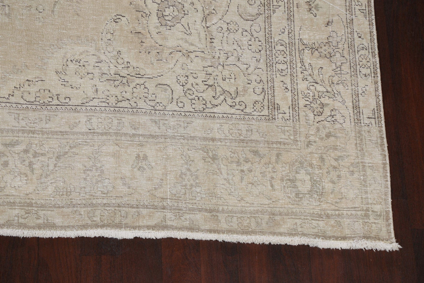 Muted Distressed Floral Tabriz Persian Area Rug 10x12