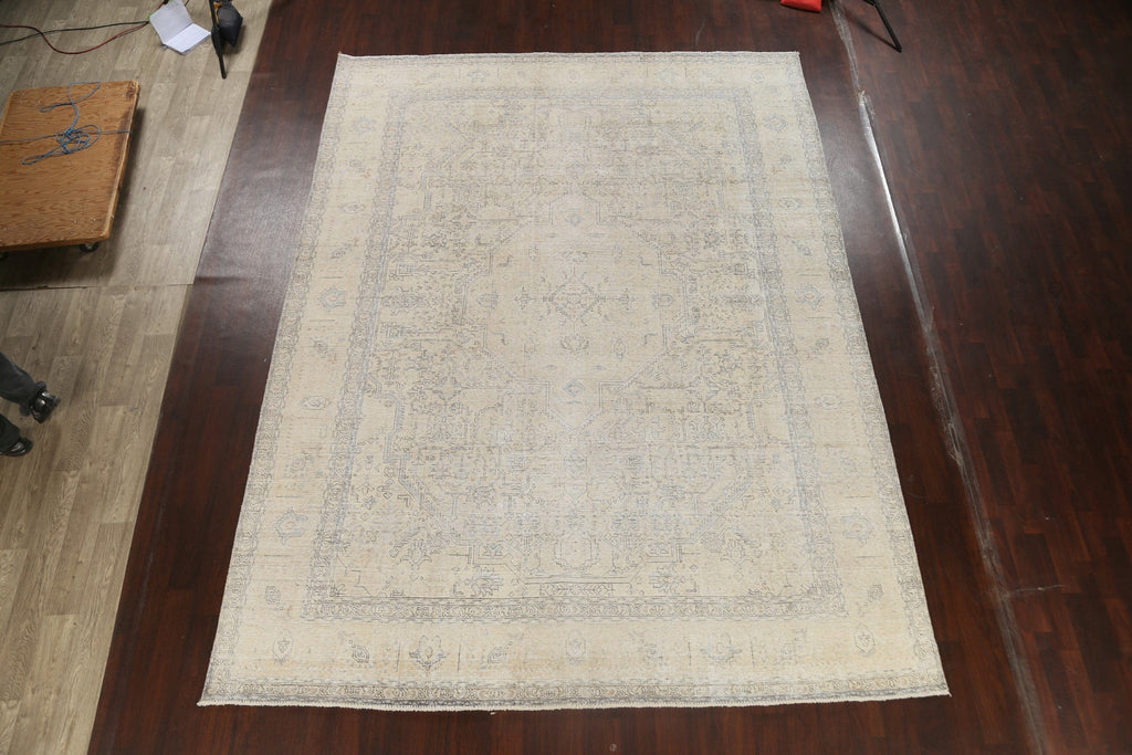 Muted Distressed Tabriz Persian Area Rug 10x13