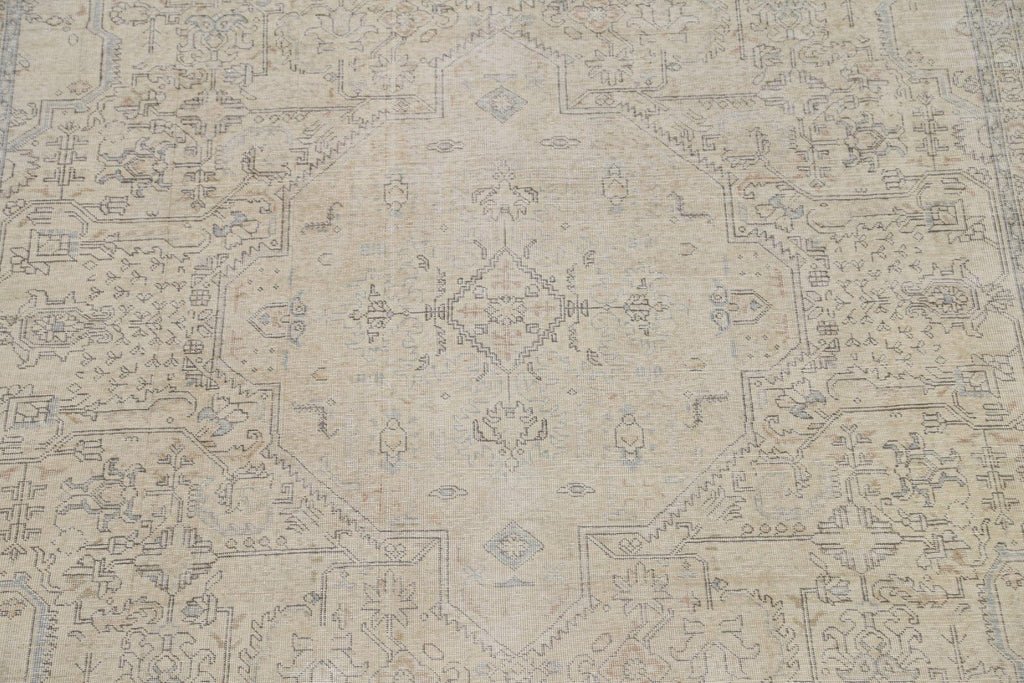 Muted Distressed Tabriz Persian Area Rug 10x13