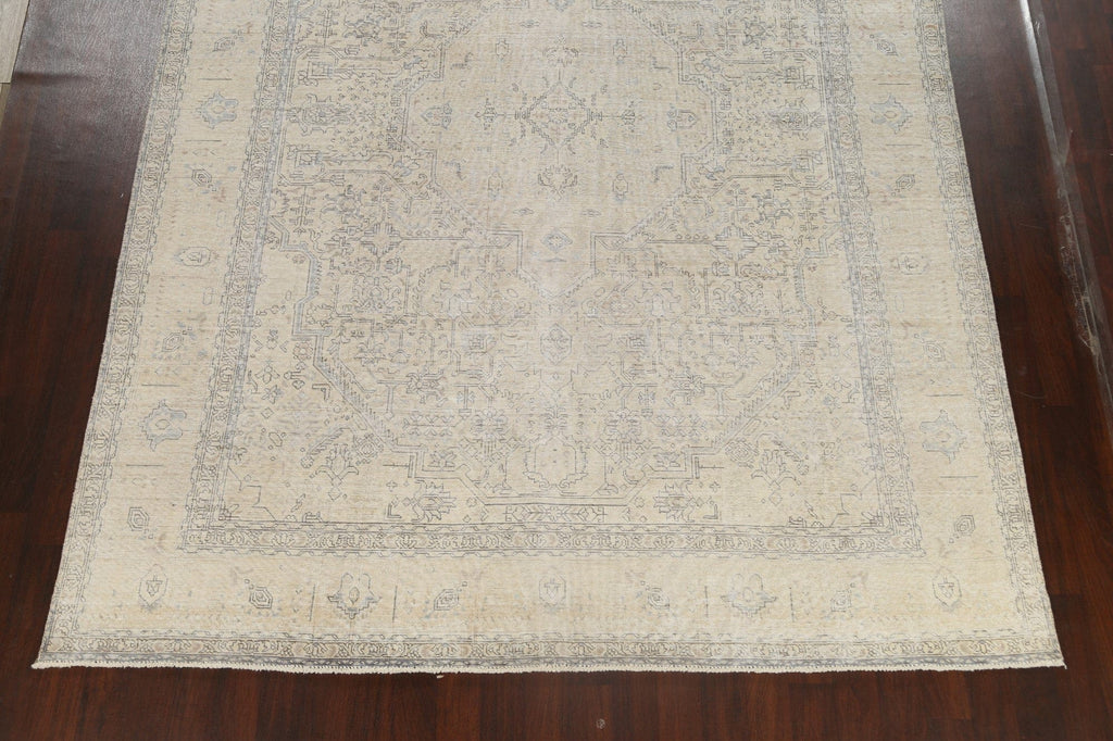 Muted Distressed Tabriz Persian Area Rug 10x13