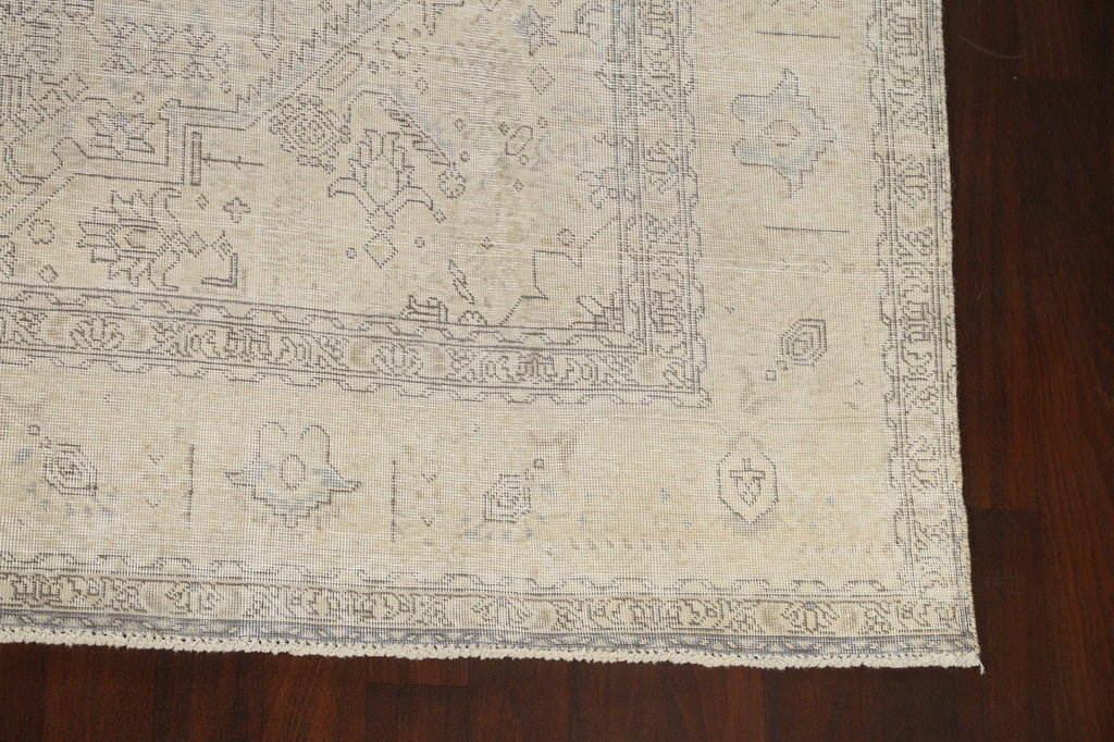 Muted Distressed Tabriz Persian Area Rug 10x13