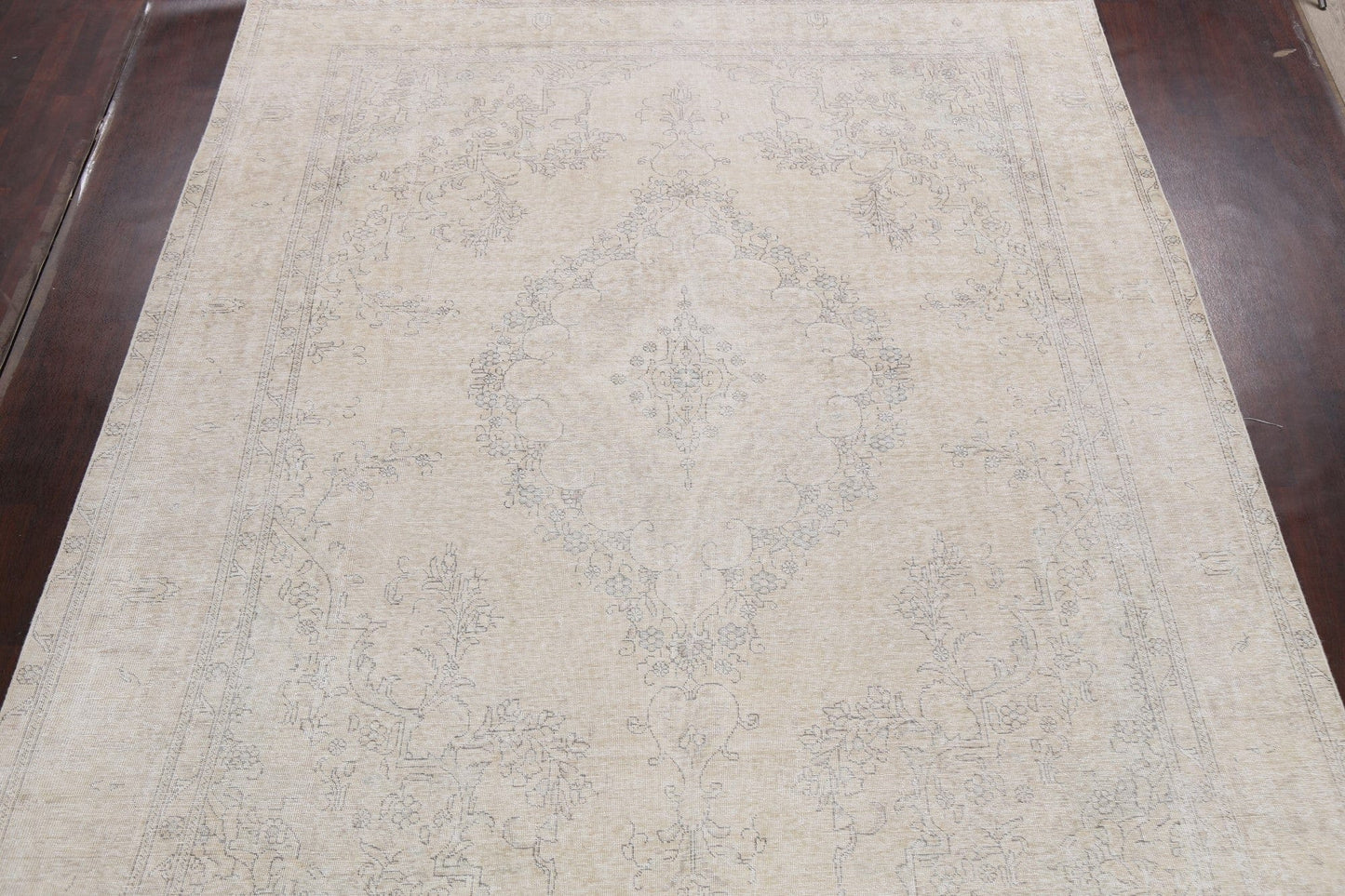 Muted Distressed Tabriz Persian Area Rug 9x12