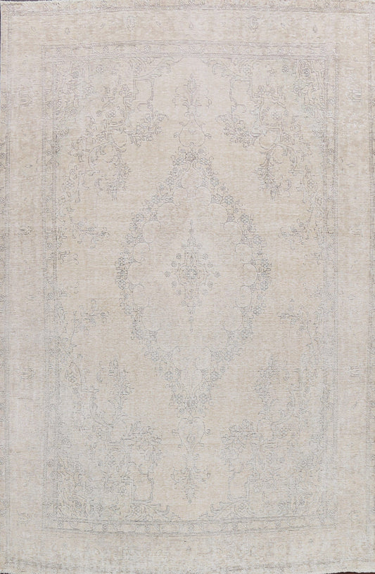 Muted Distressed Tabriz Persian Area Rug 9x12