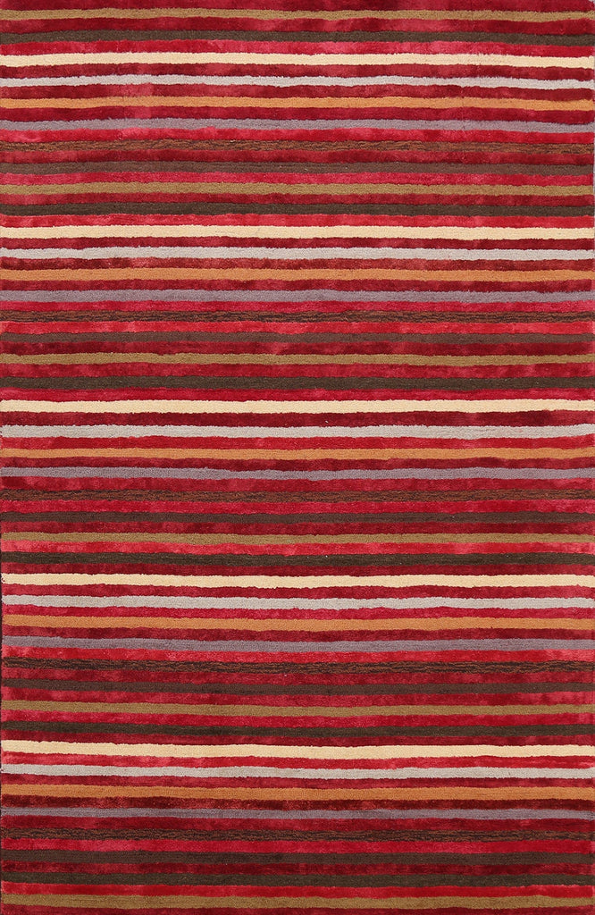 All-Over Stripe Modern Oriental Area Rug 5x7