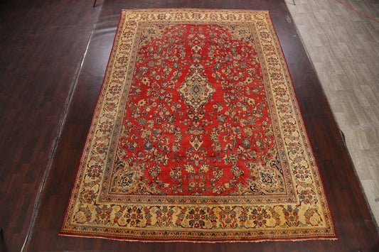 Floral Red Sarouk Persian Area Rug 9x14