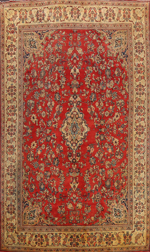 Floral Red Sarouk Persian Area Rug 9x14