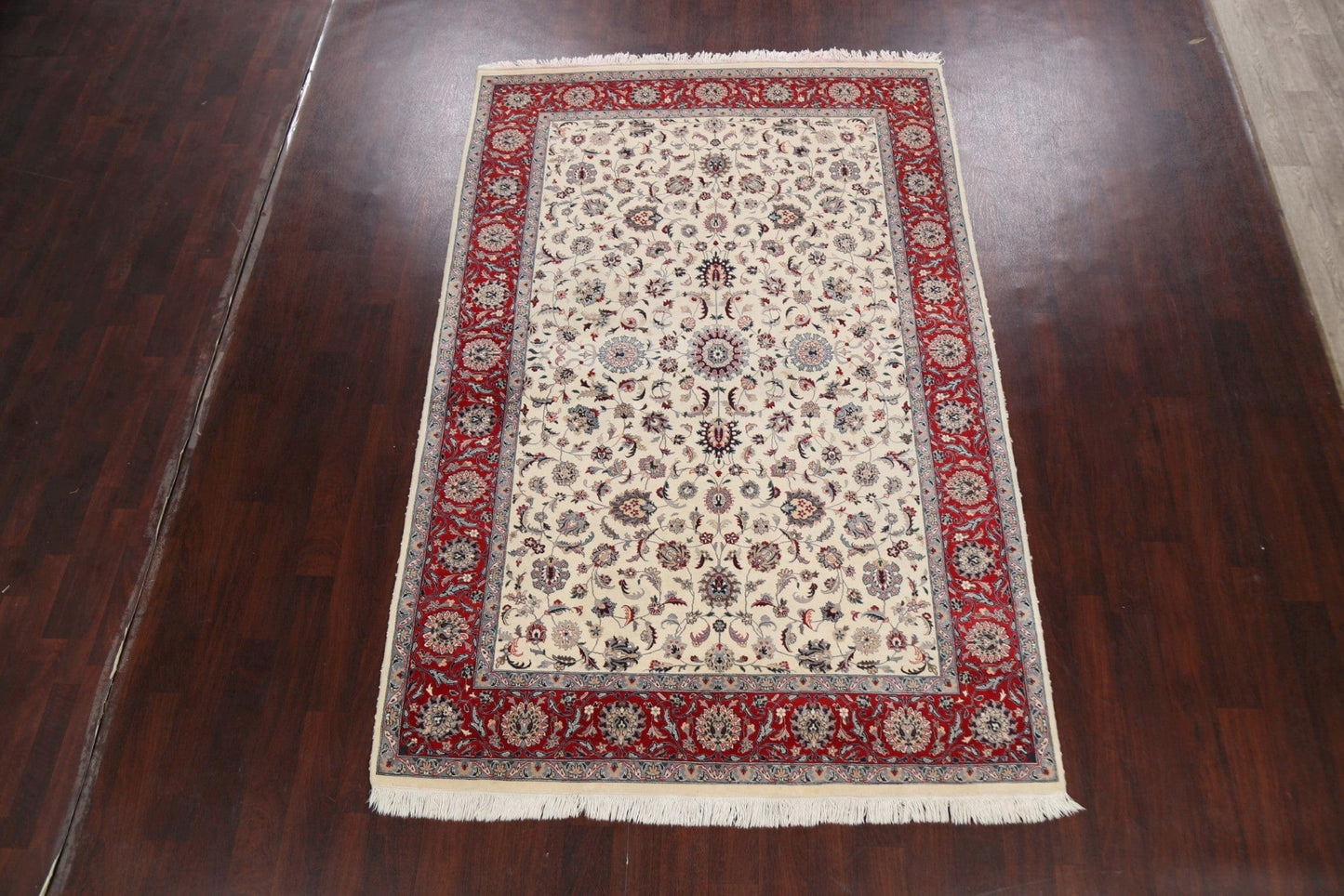 Vegetable Dye Floral Kashan Oriental Area Rug 6x9