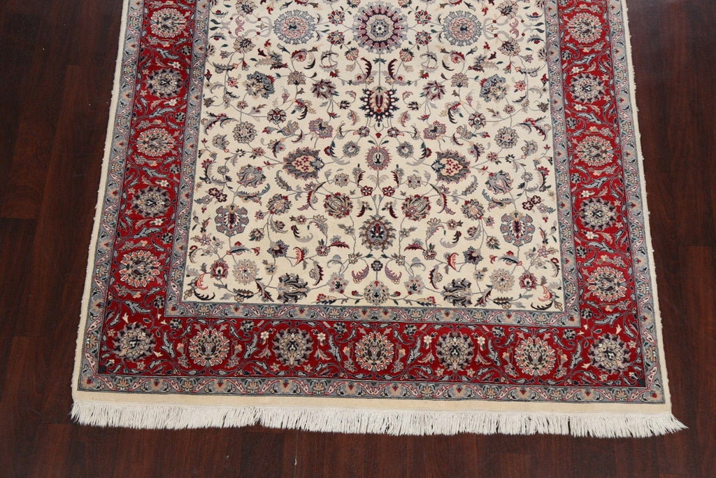 Vegetable Dye Floral Kashan Oriental Area Rug 6x9