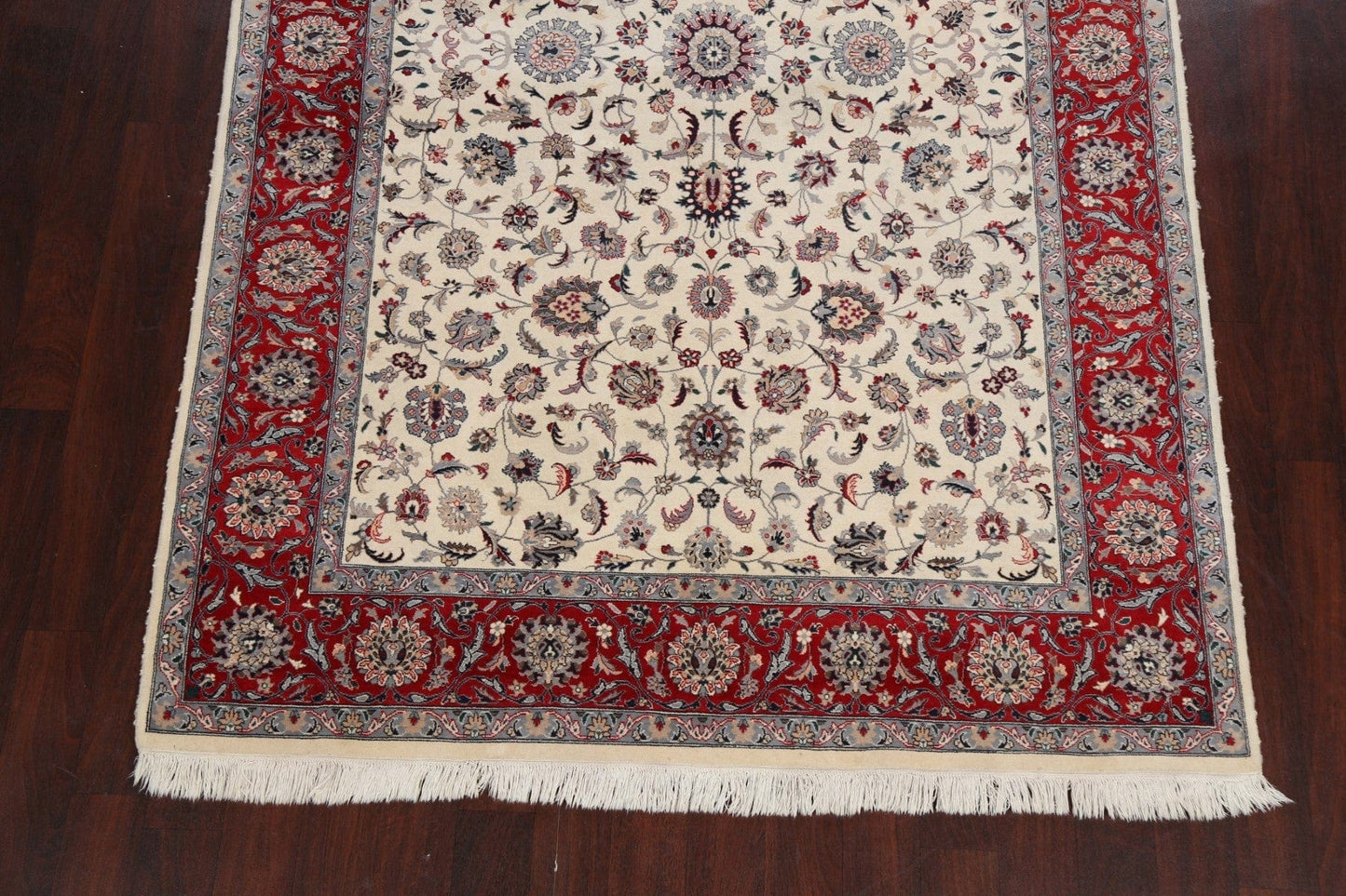 Vegetable Dye Floral Kashan Oriental Area Rug 6x9