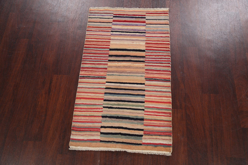 Contemporary Gabbeh Kashkoli Oriental Area Rug 2x4