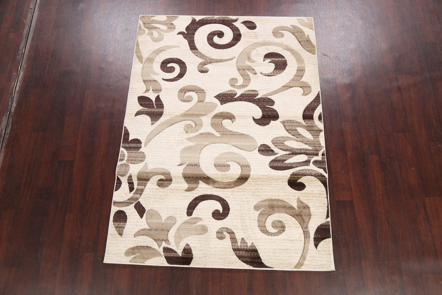 Beige Modern Oriental Area Rug 5x7