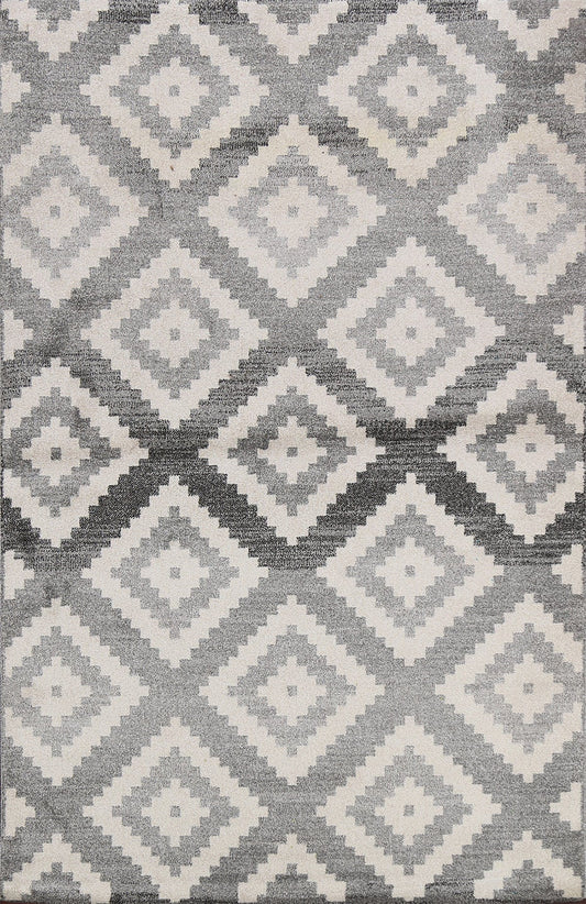 Geometric Modern Oriental Area Rug 5x7