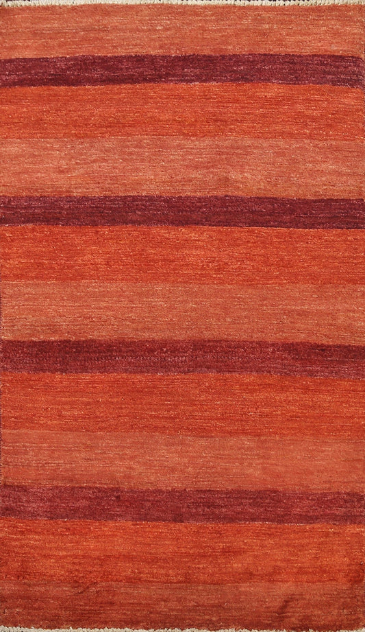 Stripe Modern Gabbeh Kashkoli Oriental Area Rug 3x5