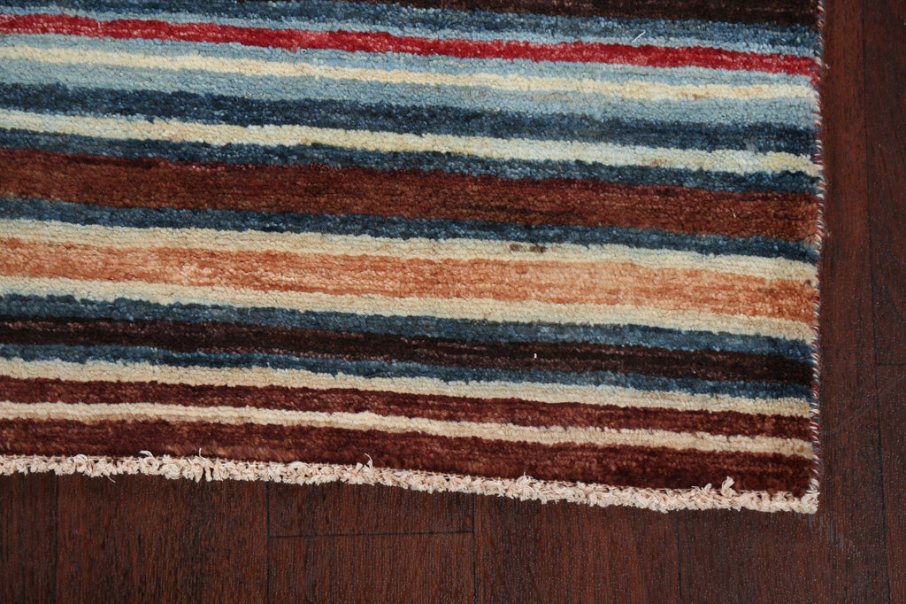 Stripe Contemporary Gabbeh Kashkoli Oriental Area Rug 3x4